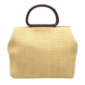 Deauville Tote Raffia With Glitter Detail Small Chanel